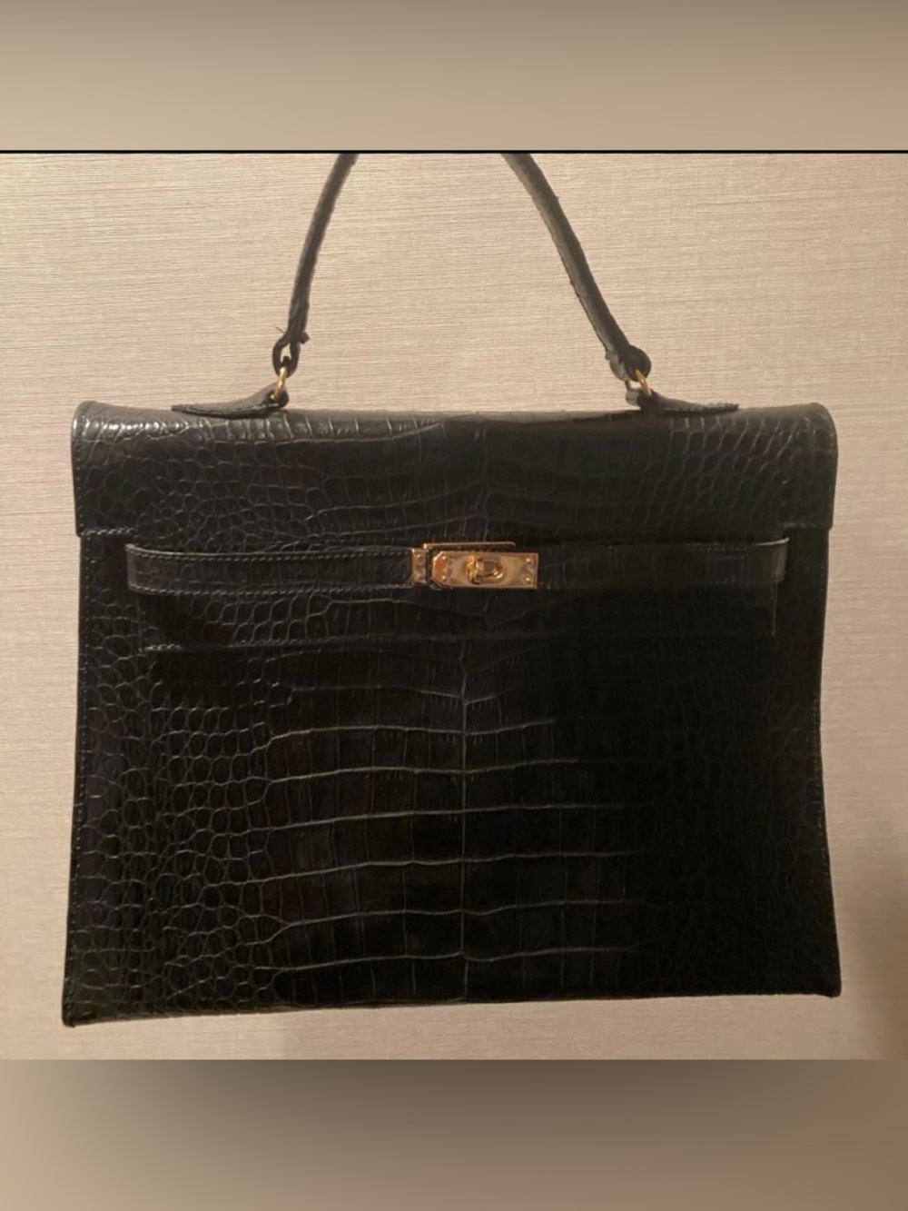 36 cm top handle crocodile bag
